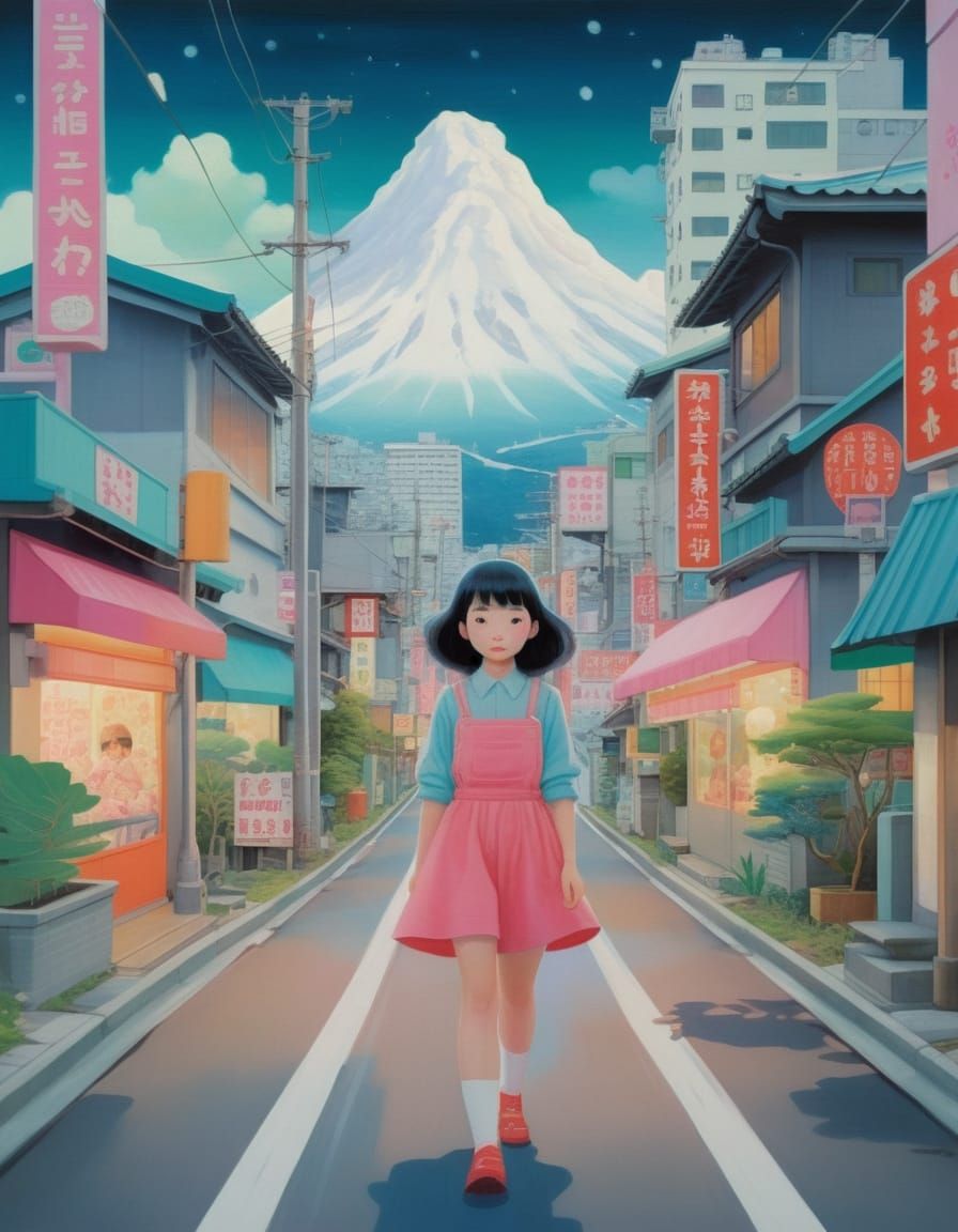 Scenic Cityscape Inspired by Anime Art