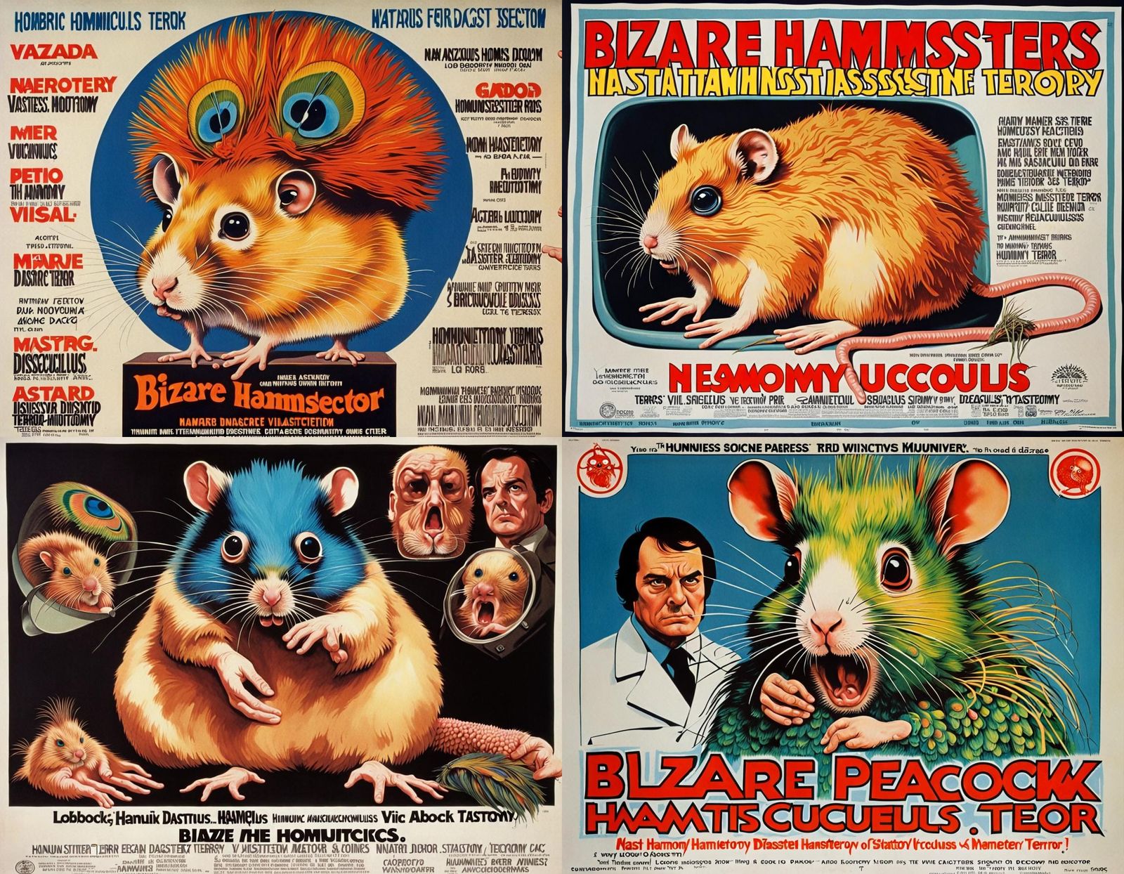 Bizarre 1970s Movie Poster: Hamster Peacock Disaster