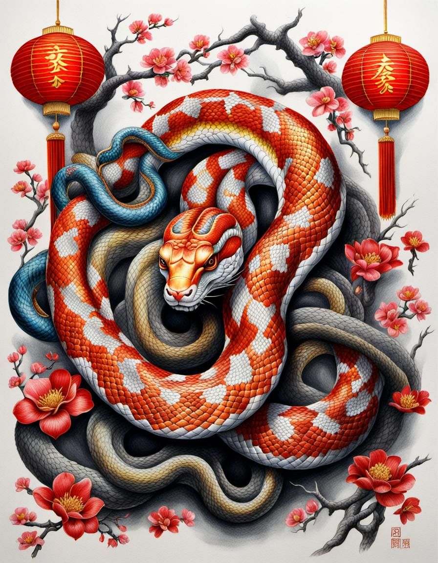 Hyperrealistic Zodiac Snake for Chinese New Year