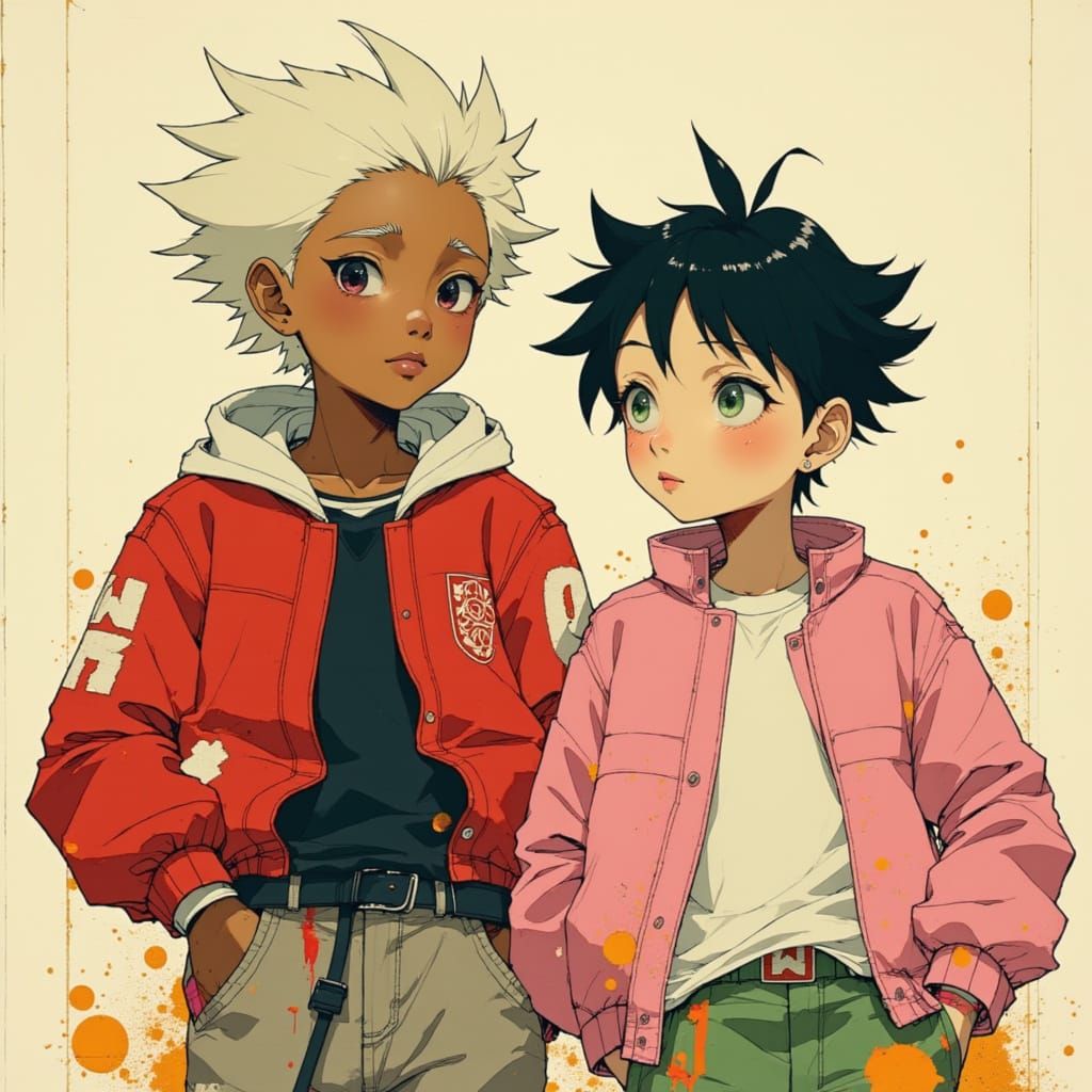 Pokemon Style Boys as Trainers, Digital Art