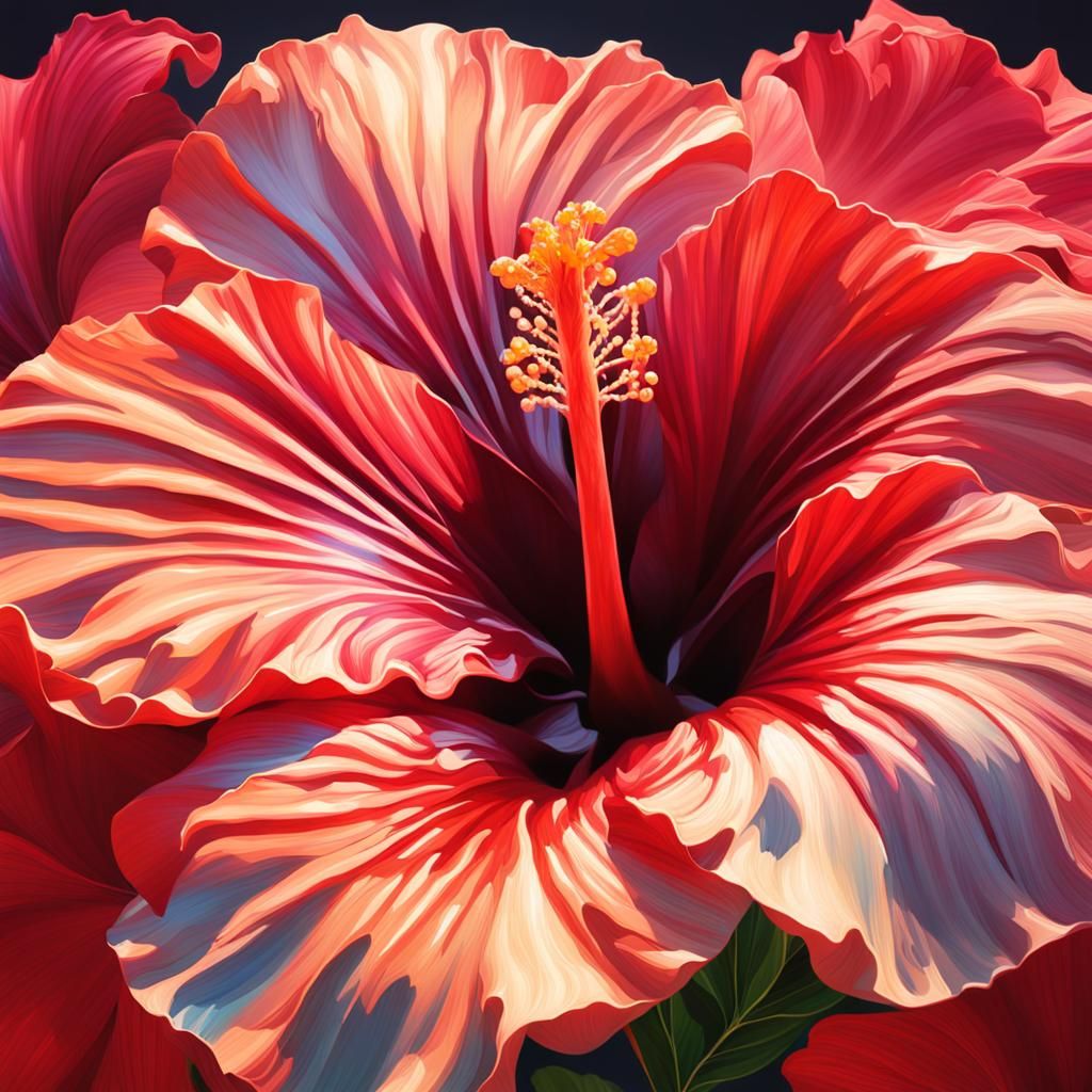 Hyperrealistic Hibiscus Flower in Splash Art Style