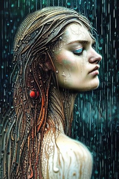 Woman in the rain