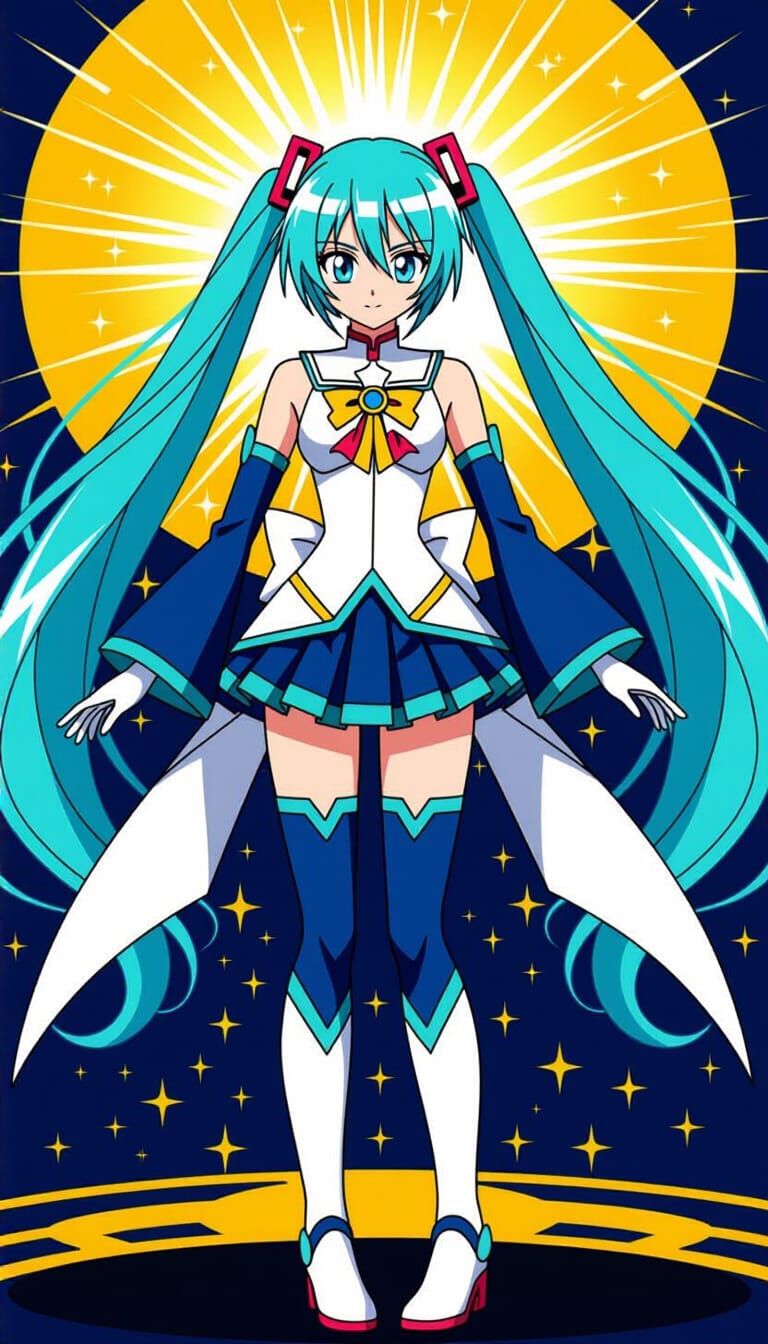 Hatsune Miku Super Saiyan Transformation in Anime Sci-Fi Sty...