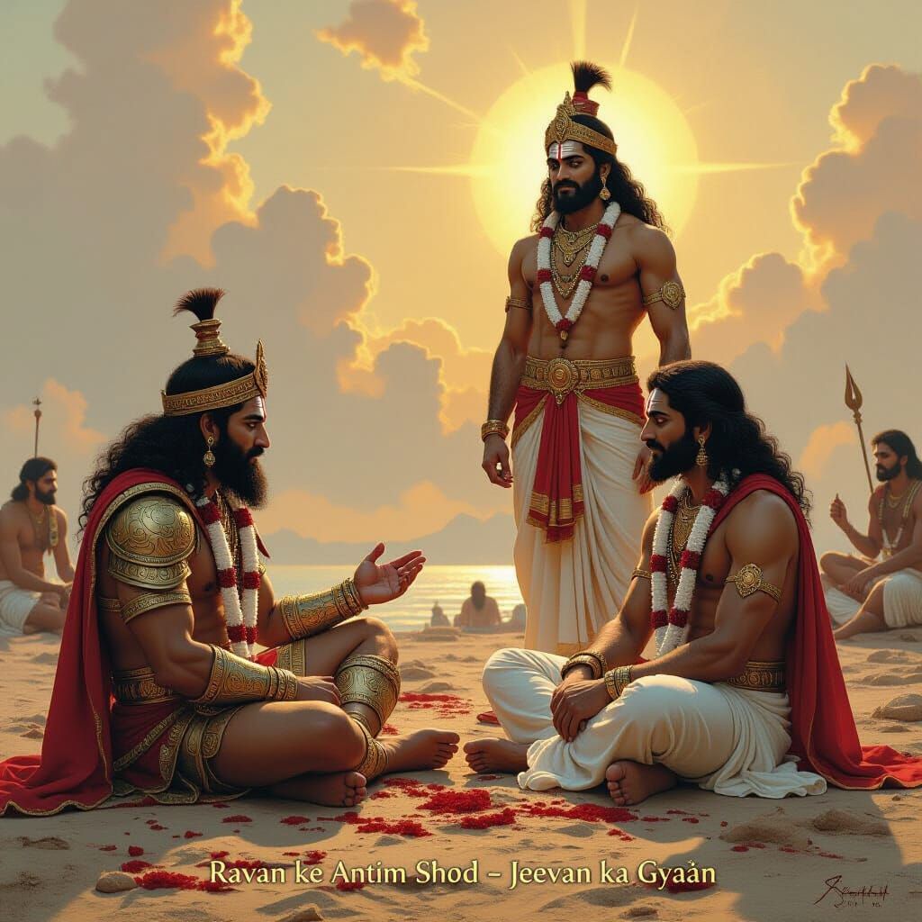 Ravan's Last Words: A Cartoonish Spiritual Illustration