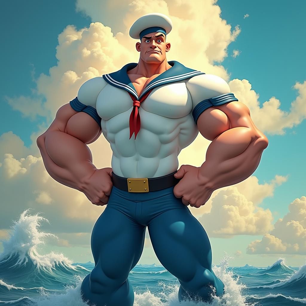 Popeye the Sailor in Dreamlike Comic Style