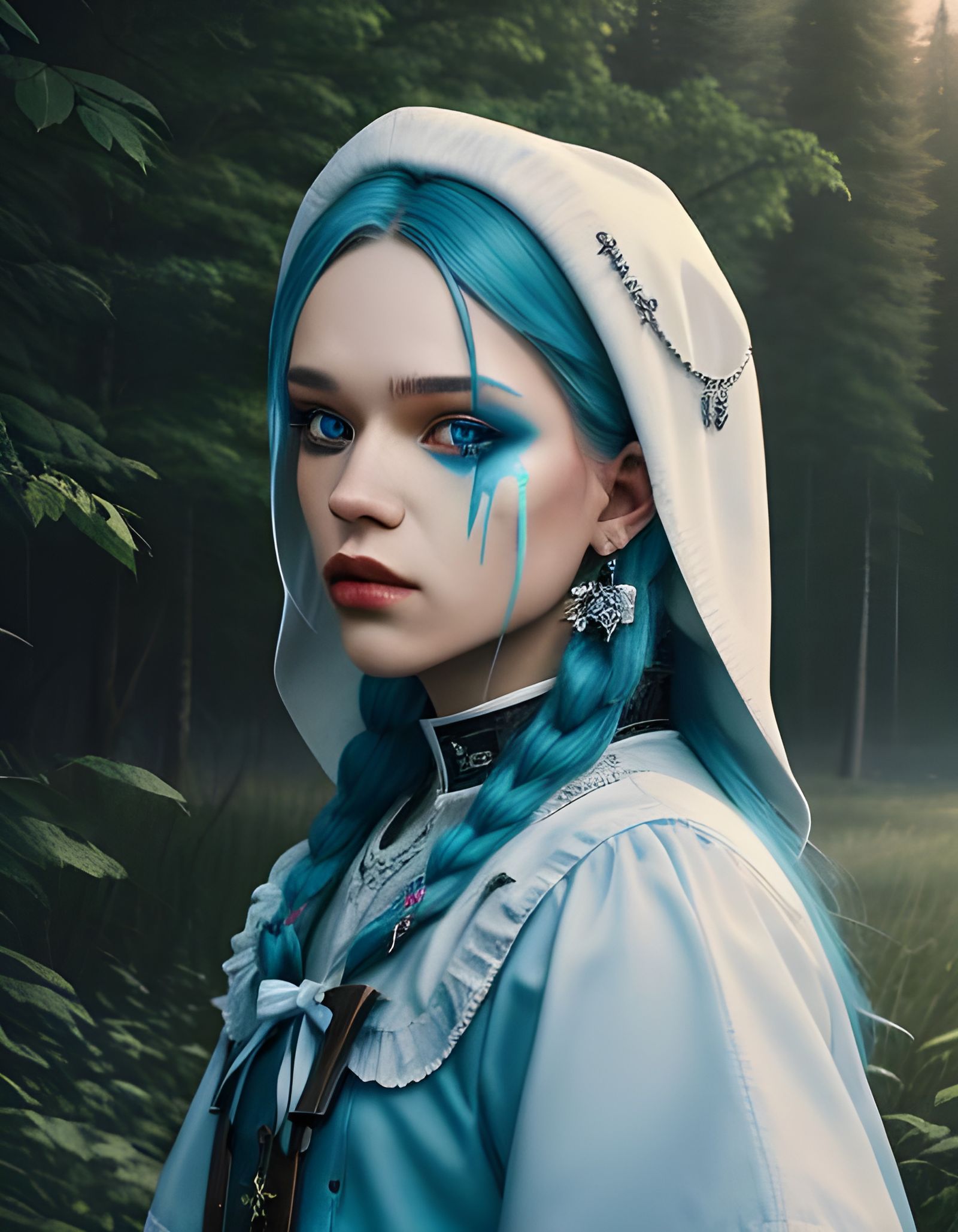 Rapper as Little Bo Peep in a Digital Illustration