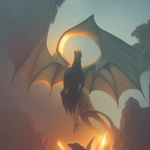 Baby Dragon in Art Nouveau Rococo Style