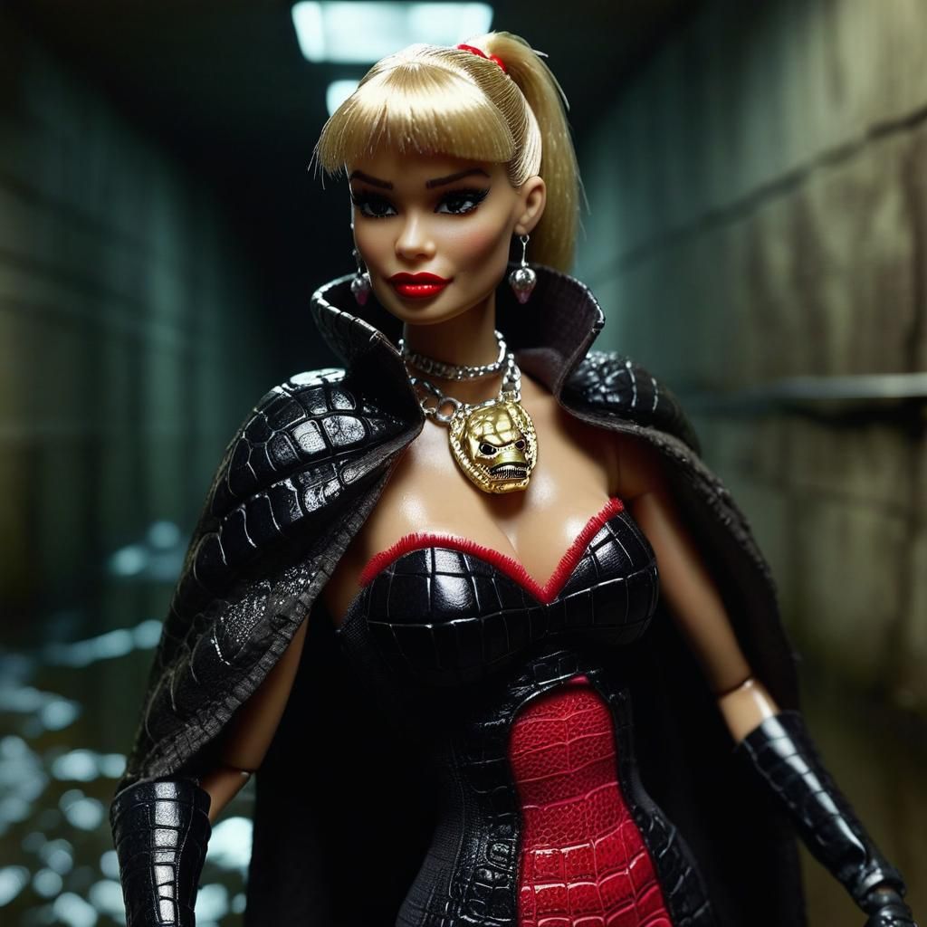 Barbie as Killer Croc in Gotham Sewer