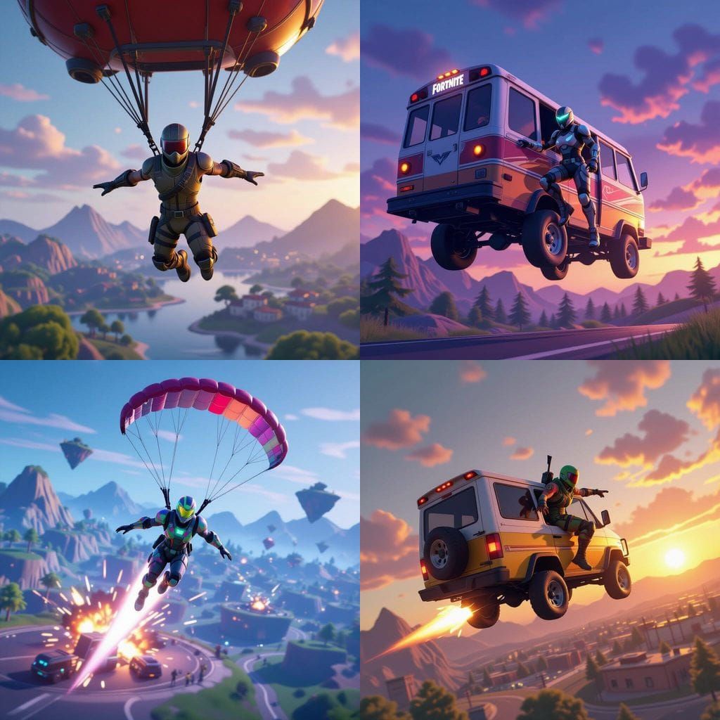 Fortnite Skin Glides From Battle Bus