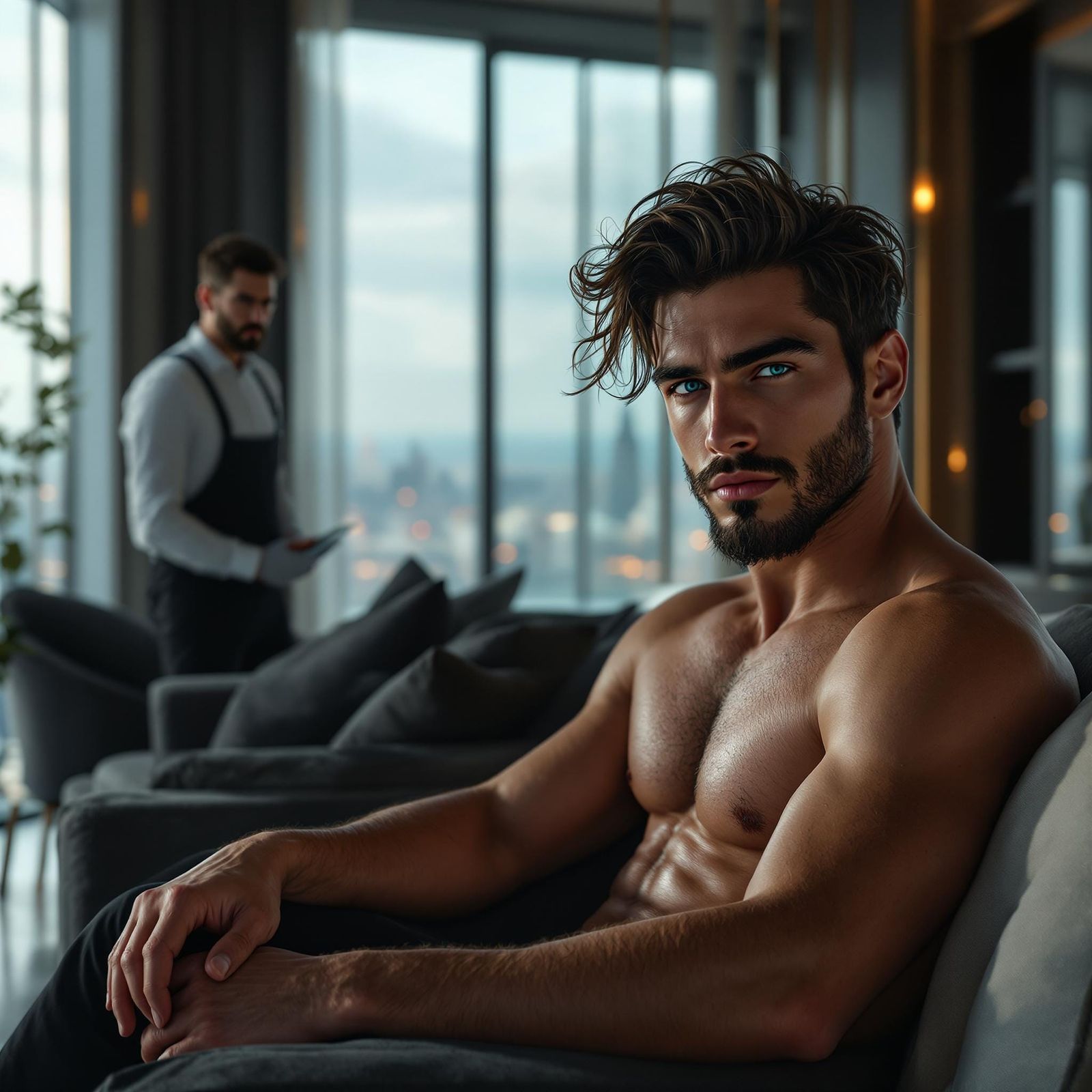 Handsome Italian-American Athlete in Penthouse Luxe