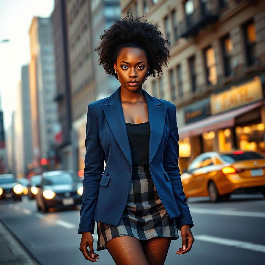 Elegant Ebony Woman in Warm Light