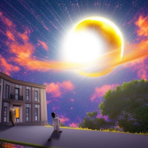 Solar Eclipse View from Mansion Planetarium in 8k