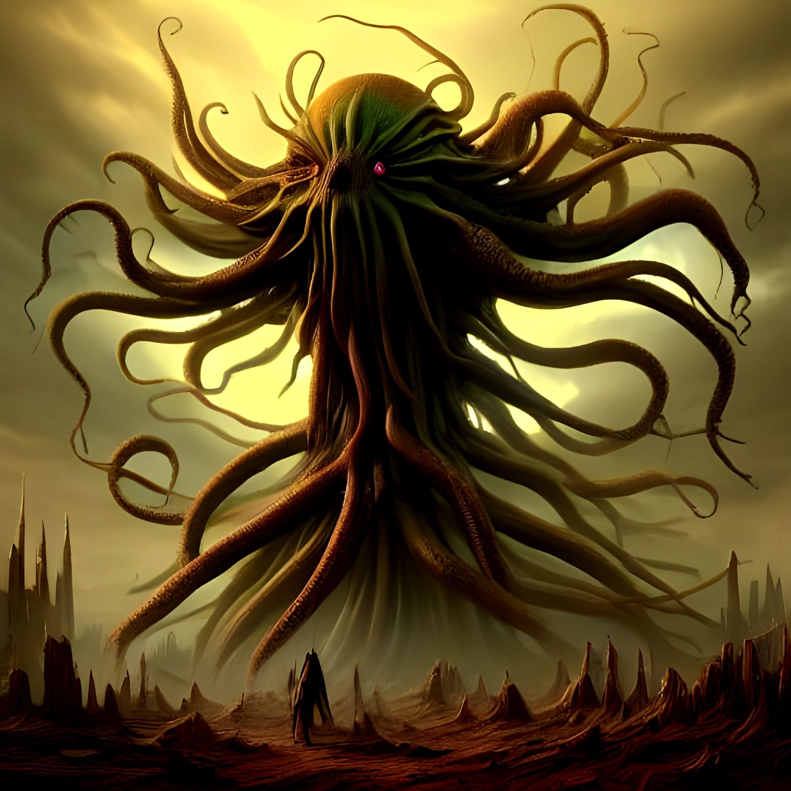 Cthulhu Lording Over Ruined Earth