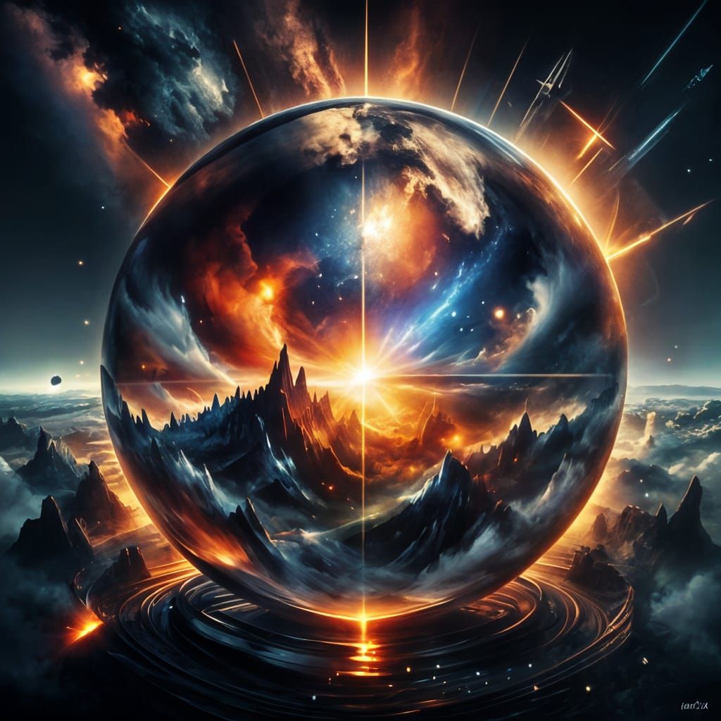 Surreal Twilight Sky with Intense Light Effects