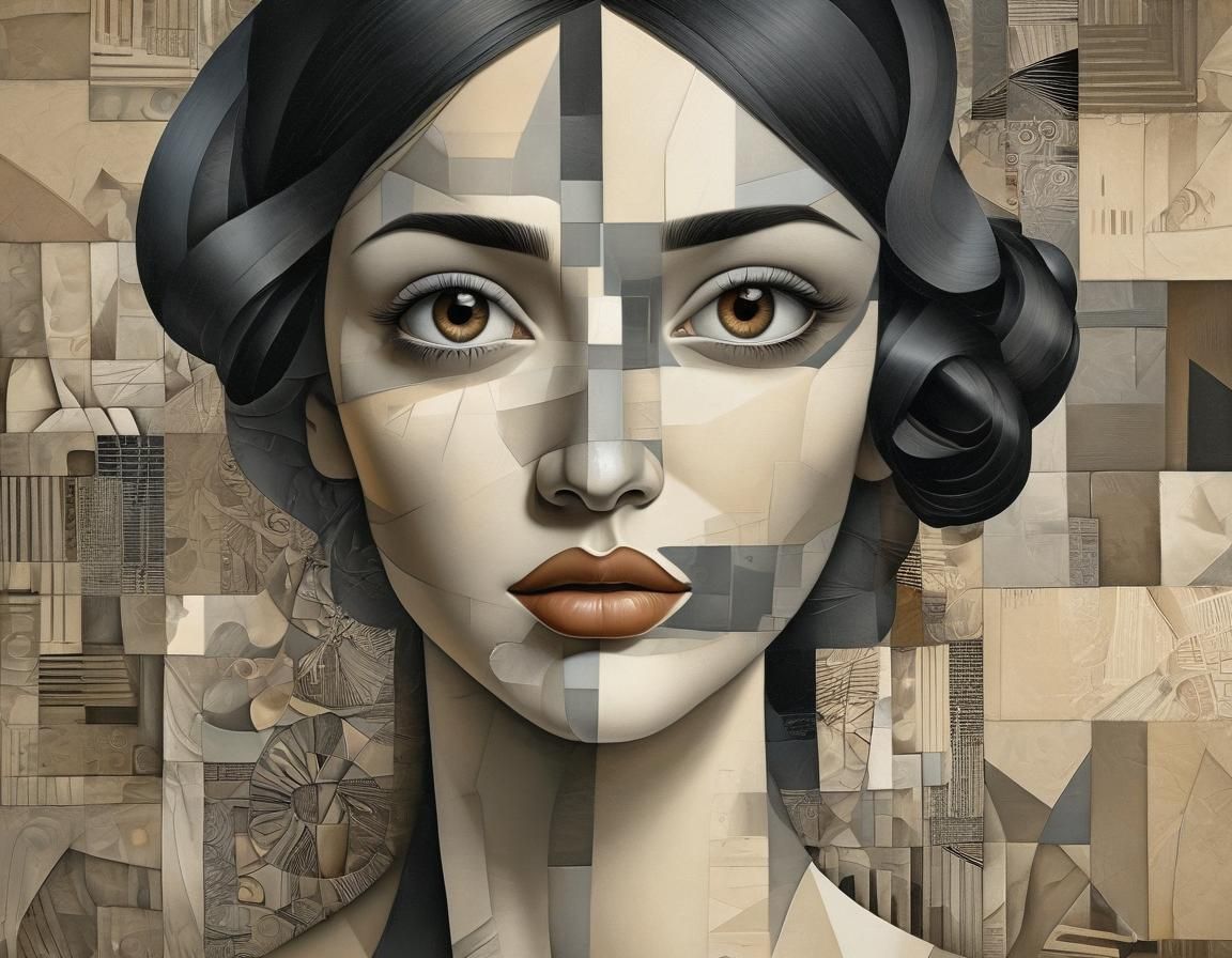 Portrait of a Woman in Cubist Style