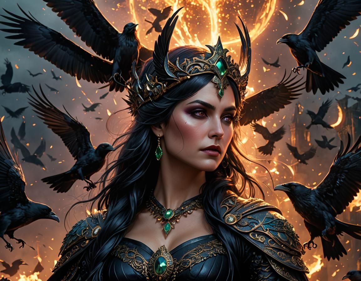 Morrigan, Irish Goddess of War in Dramatic 3D