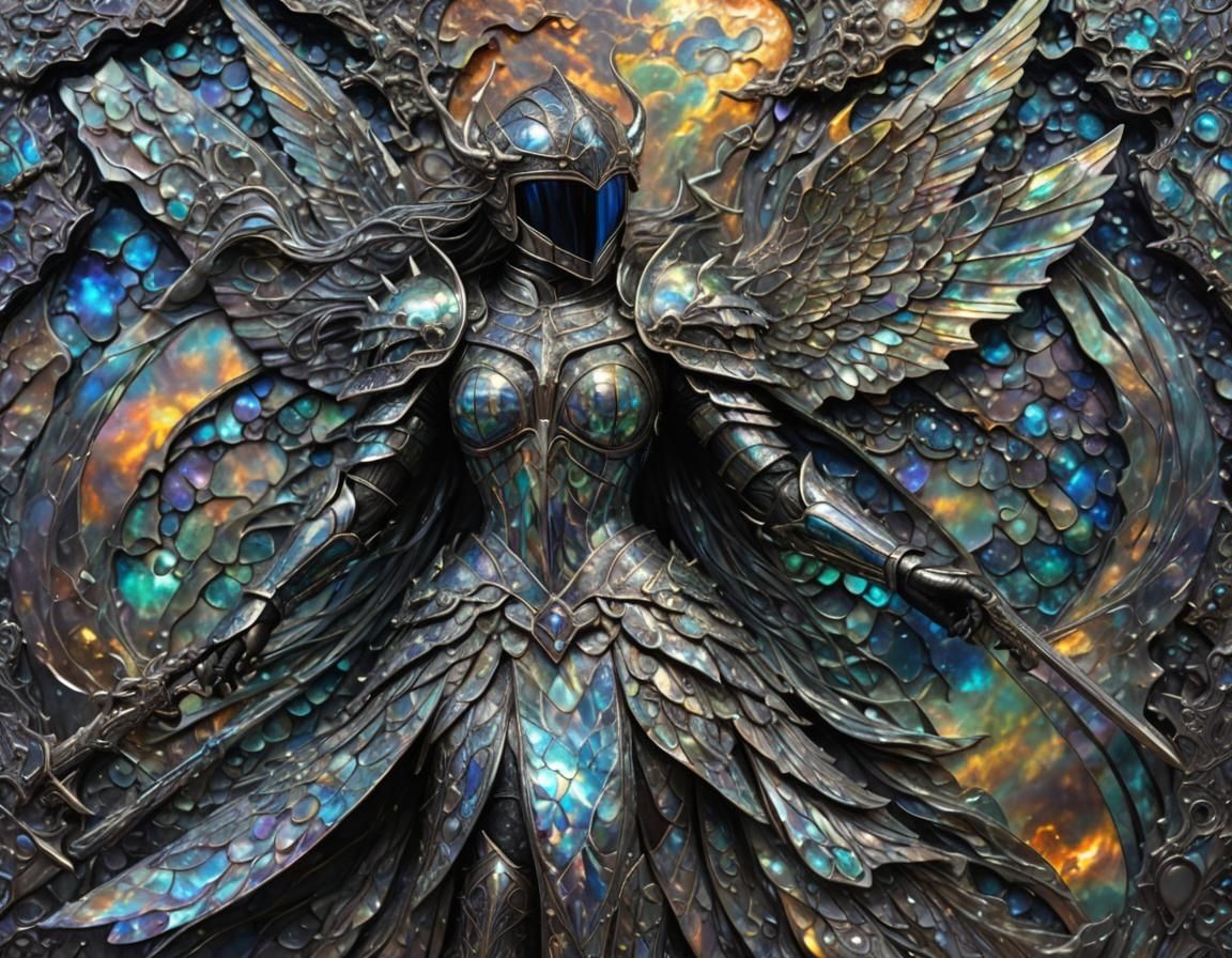 Spectrolite Knight Army in Opalescent Landscape