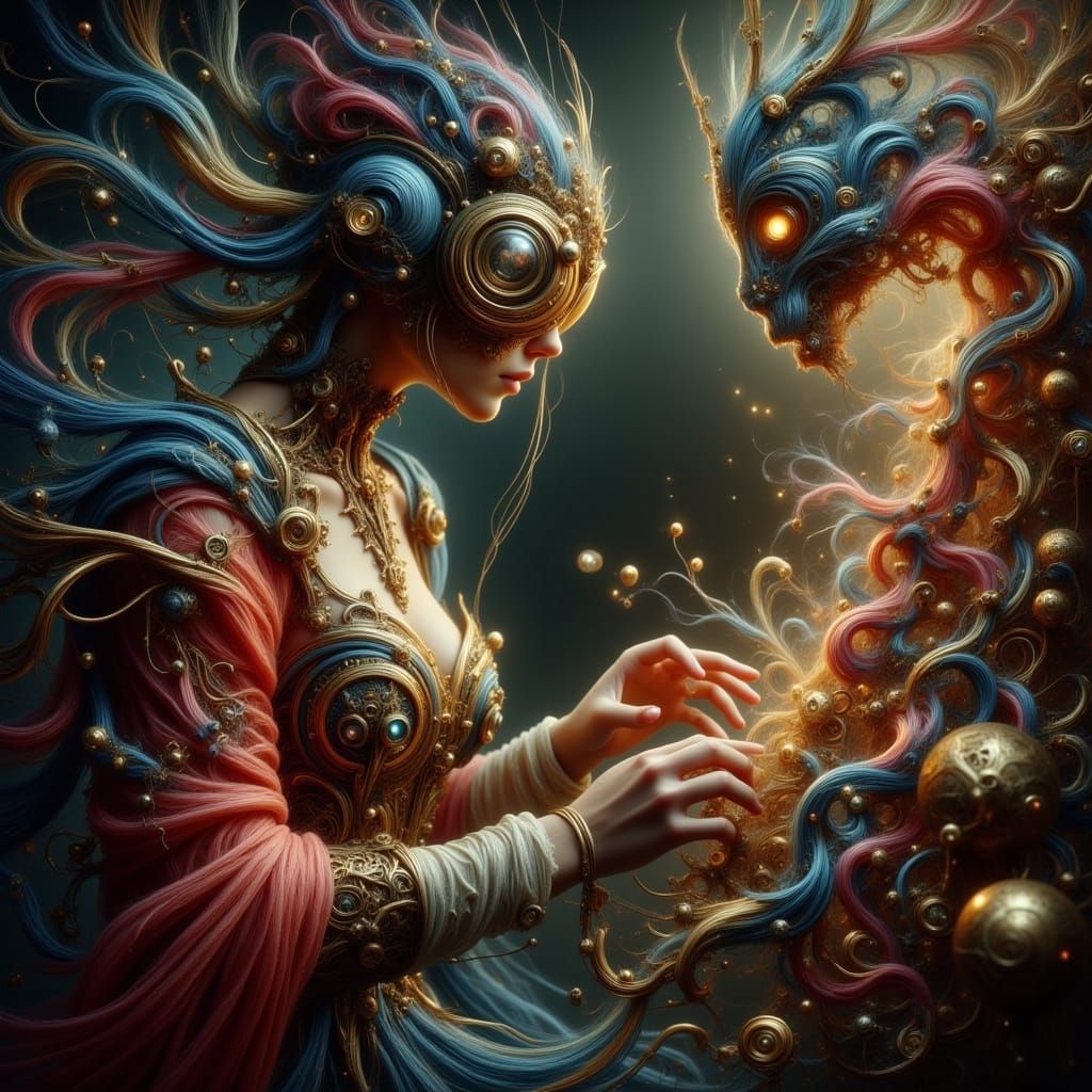 Victorian Weaver Conjures Steampunk Tapestry with Ethereal M...