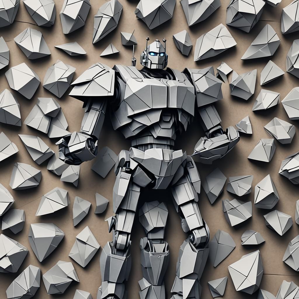 Origami Iron Giant Papercraft in 8K Resolution