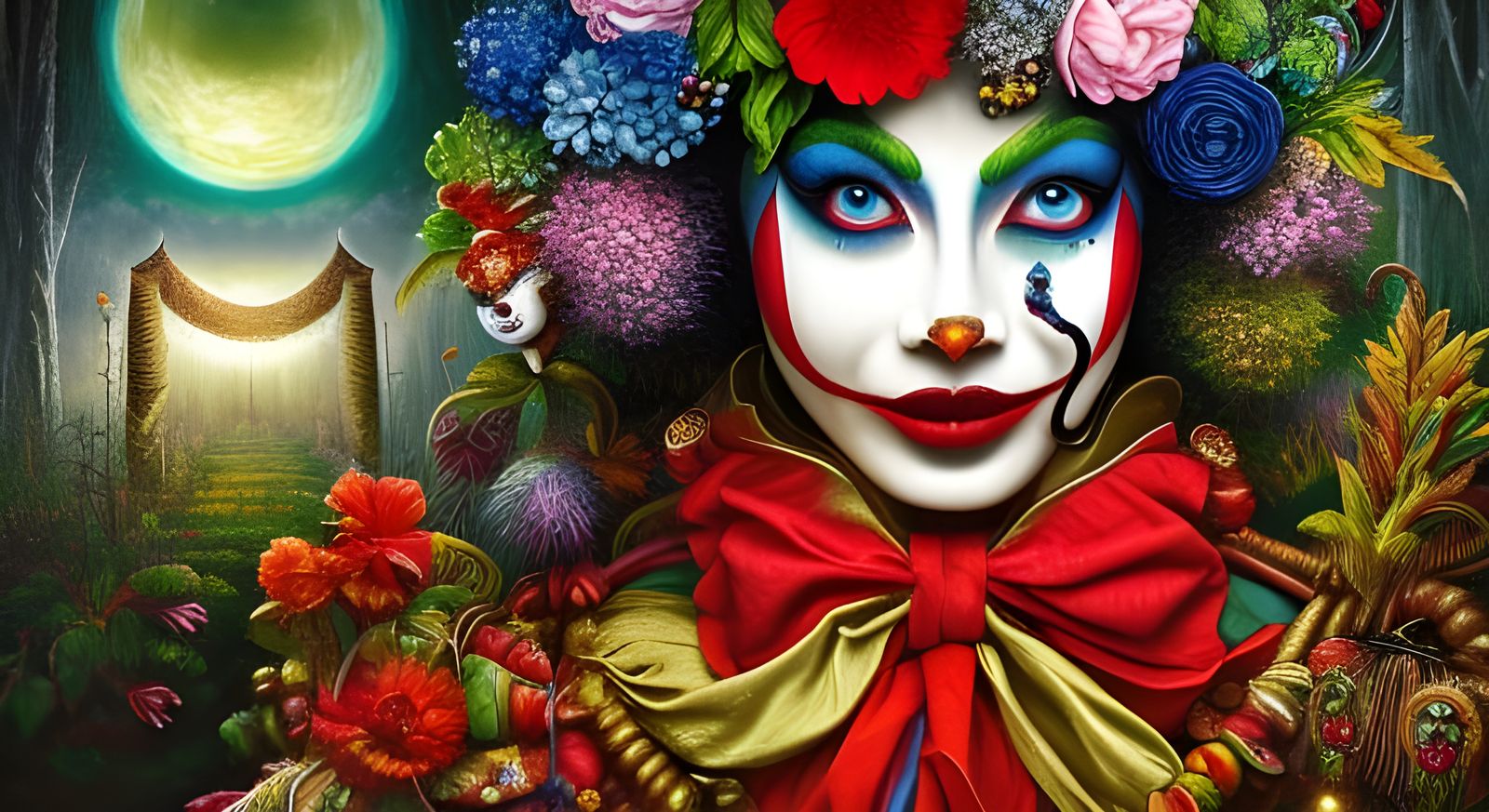 Clowns with Energetic Fields in Sci-Fi Horror Art