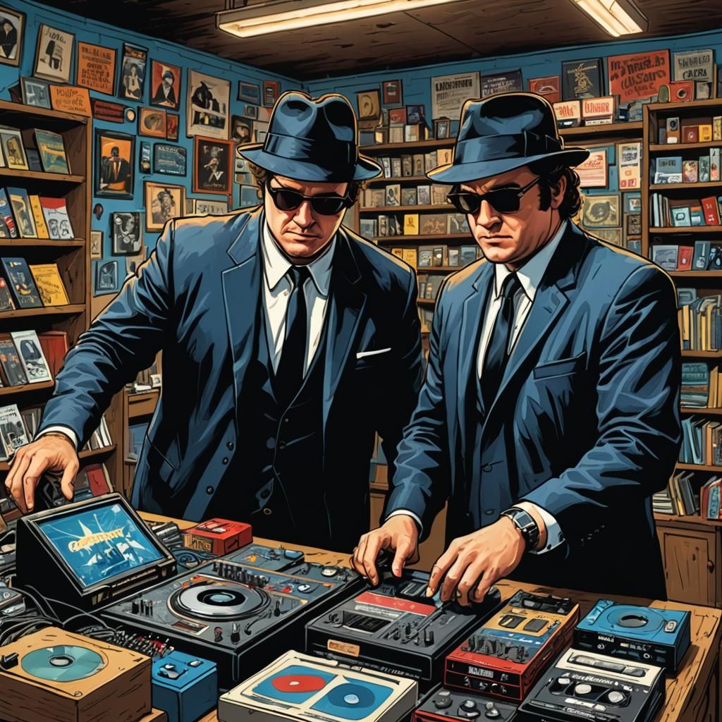 Blues Brothers Find Gear: Comic Book Art