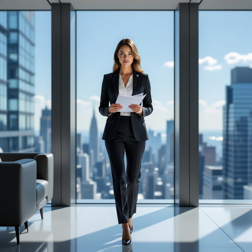 Sophisticated Businesswoman in Minimalist Office