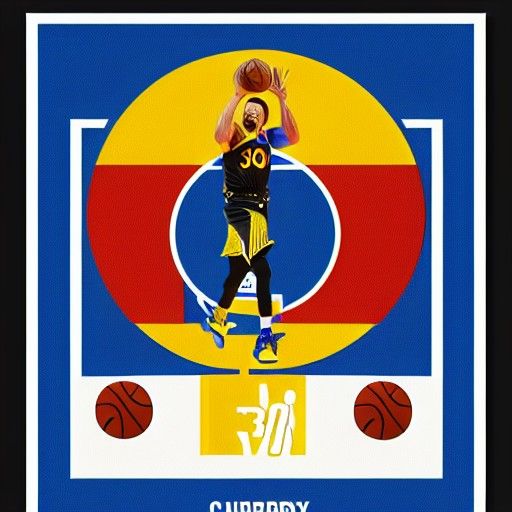 Stephen Curry Three-Pointer in Pop Art Style