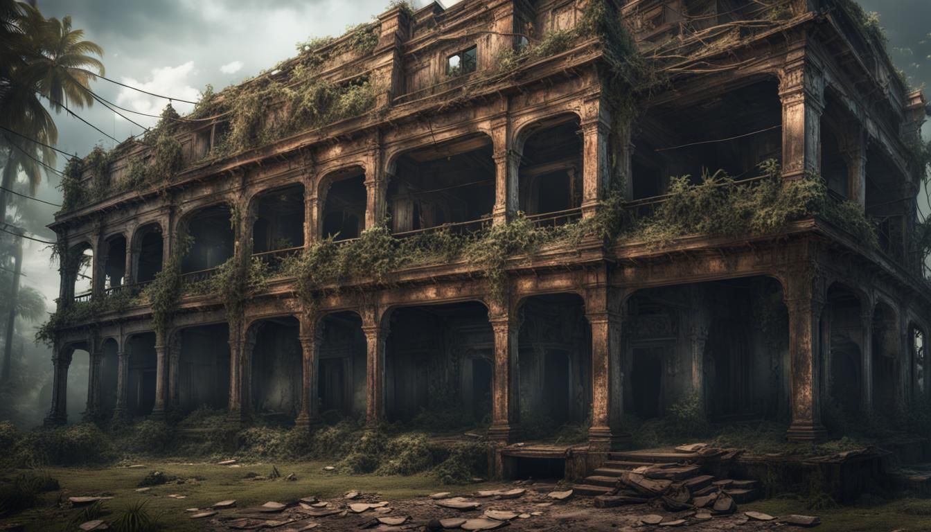 Abandoned Haunted Building in Bangladesh: Matte Painting