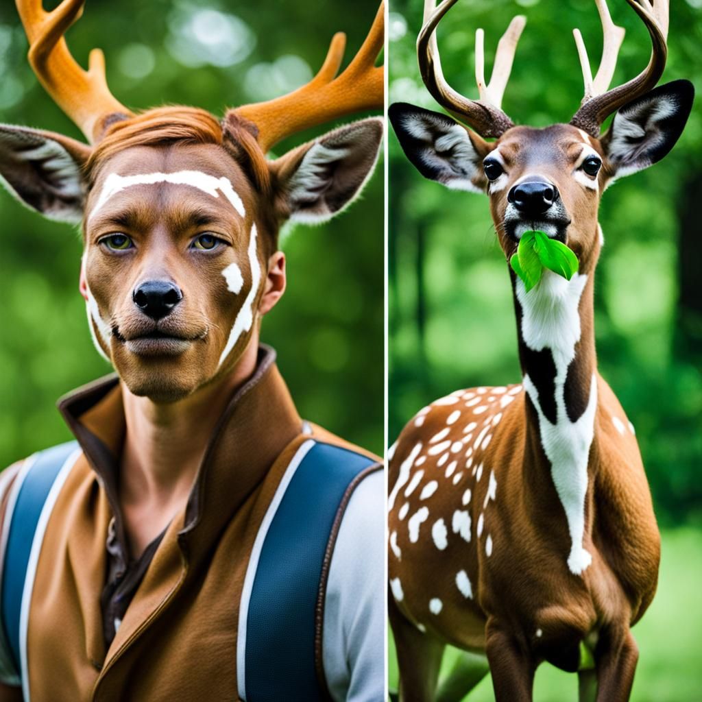 Vitiligo Deer Person: A Fantasy Cervitaur