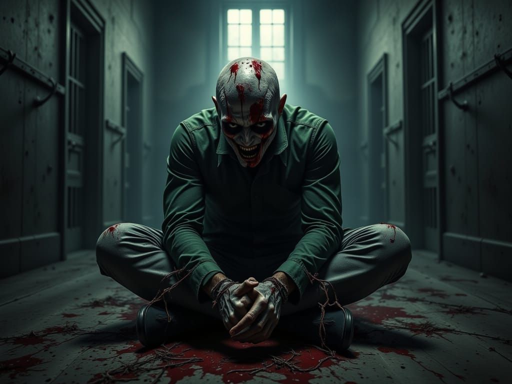 Man in Agony, Bound and Blindfolded