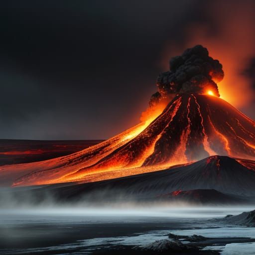 Antarctic Volcano Eruptions Under Dramatic Lighting