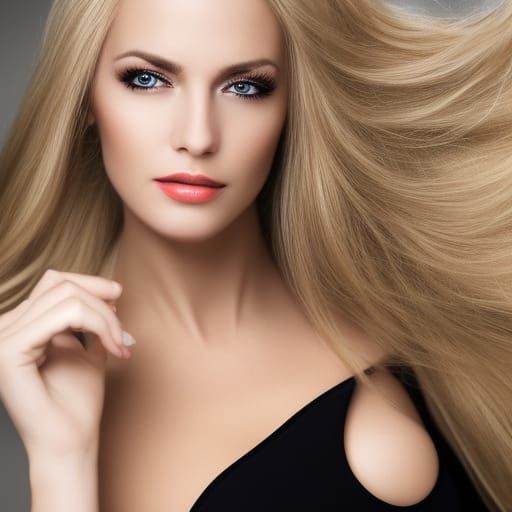 Striking Portrait of a Blond Woman with Dark Eyes