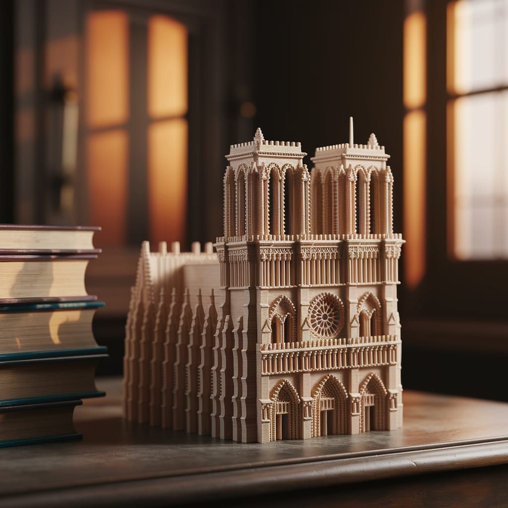 Toothpick Notre Dame: A Miniature Gothic Masterpiece