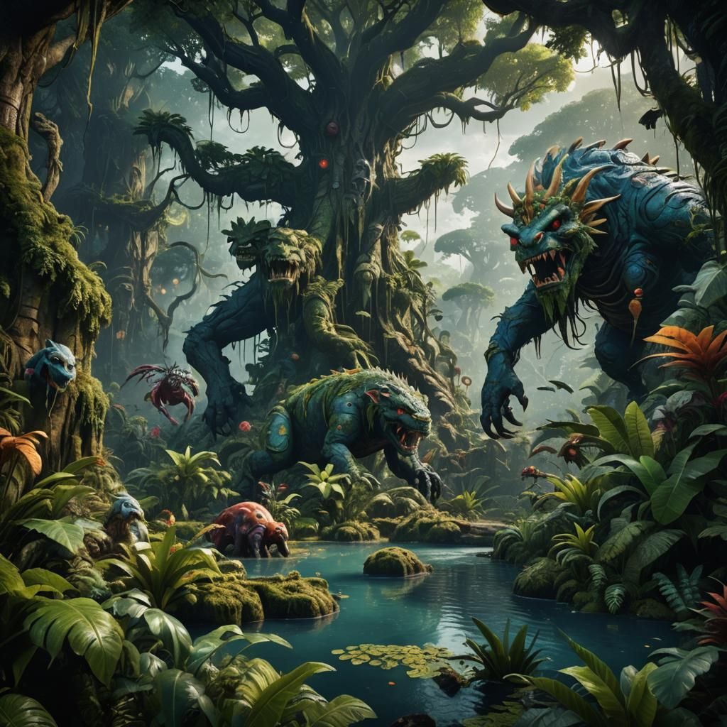 Monstrous Jungle: Detailed Matte Painting