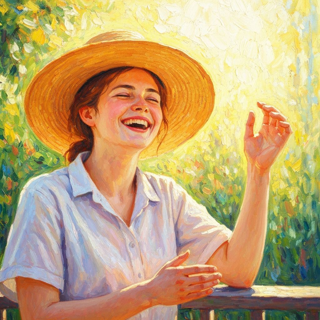 Joyful Impressionistic Scene with Ethereal Glow