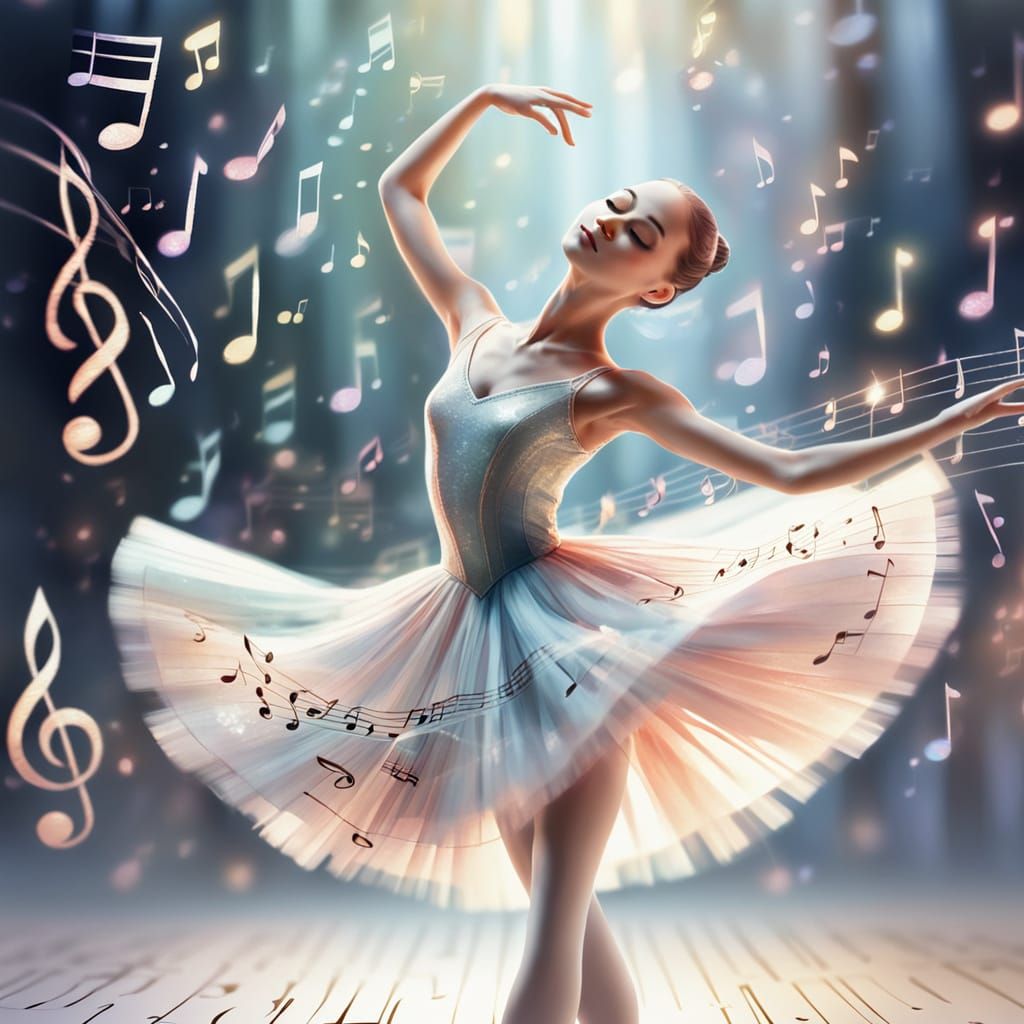 Ethereal Ballerina Dances in Watercolor Style