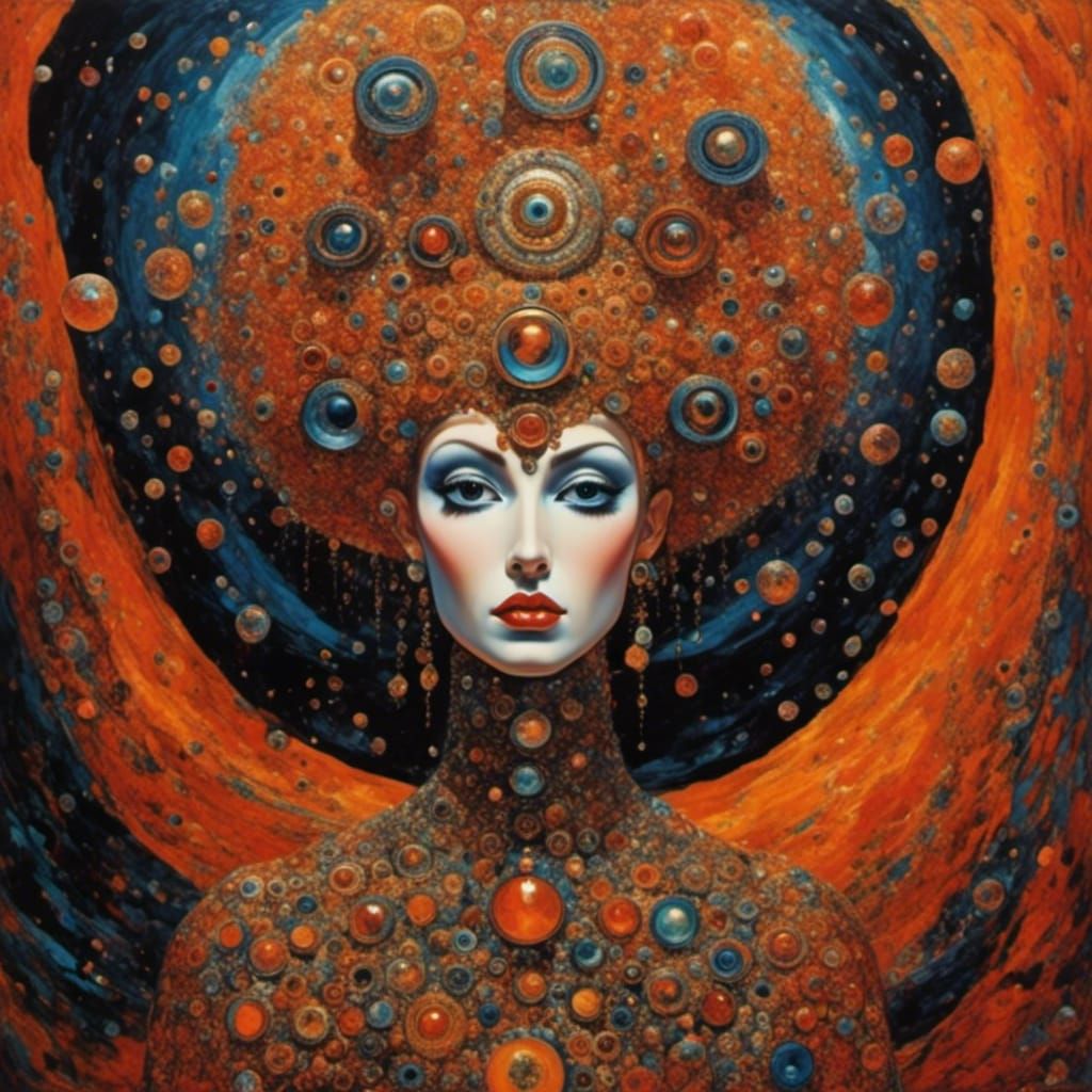 Psychedelic Warlock in Halloween Colors