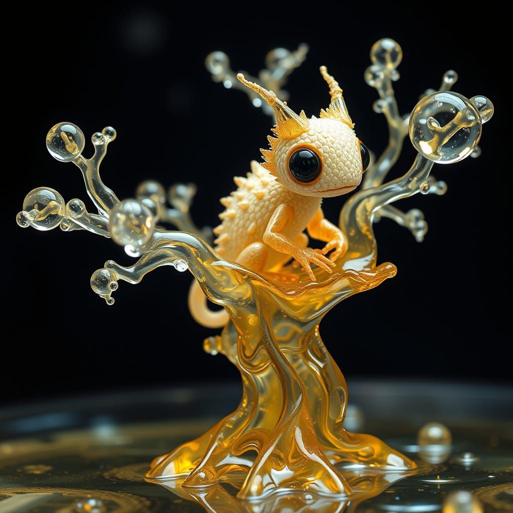 Cute Liquid Cosmic Creature on Honey Tree