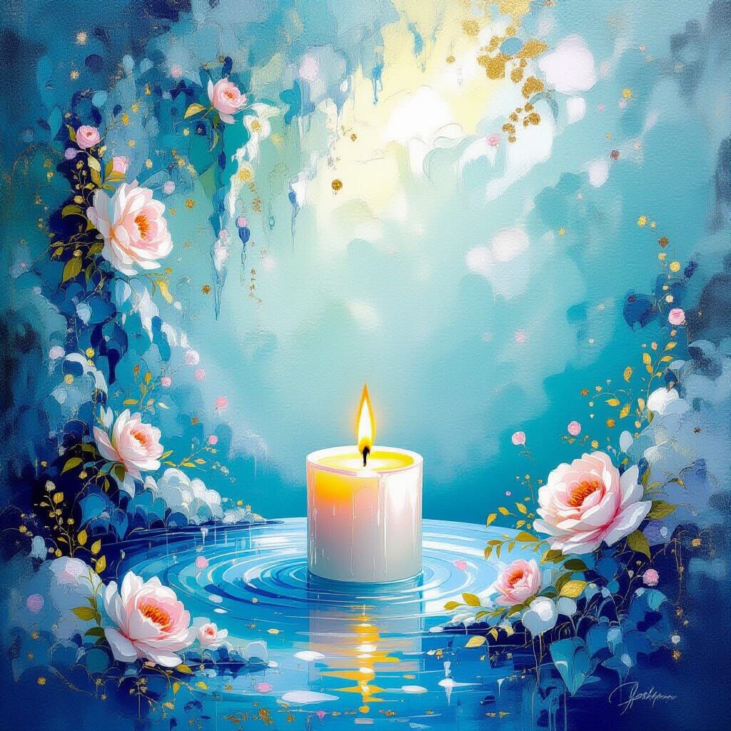 Candle Under the Ocean in Metamodern Style