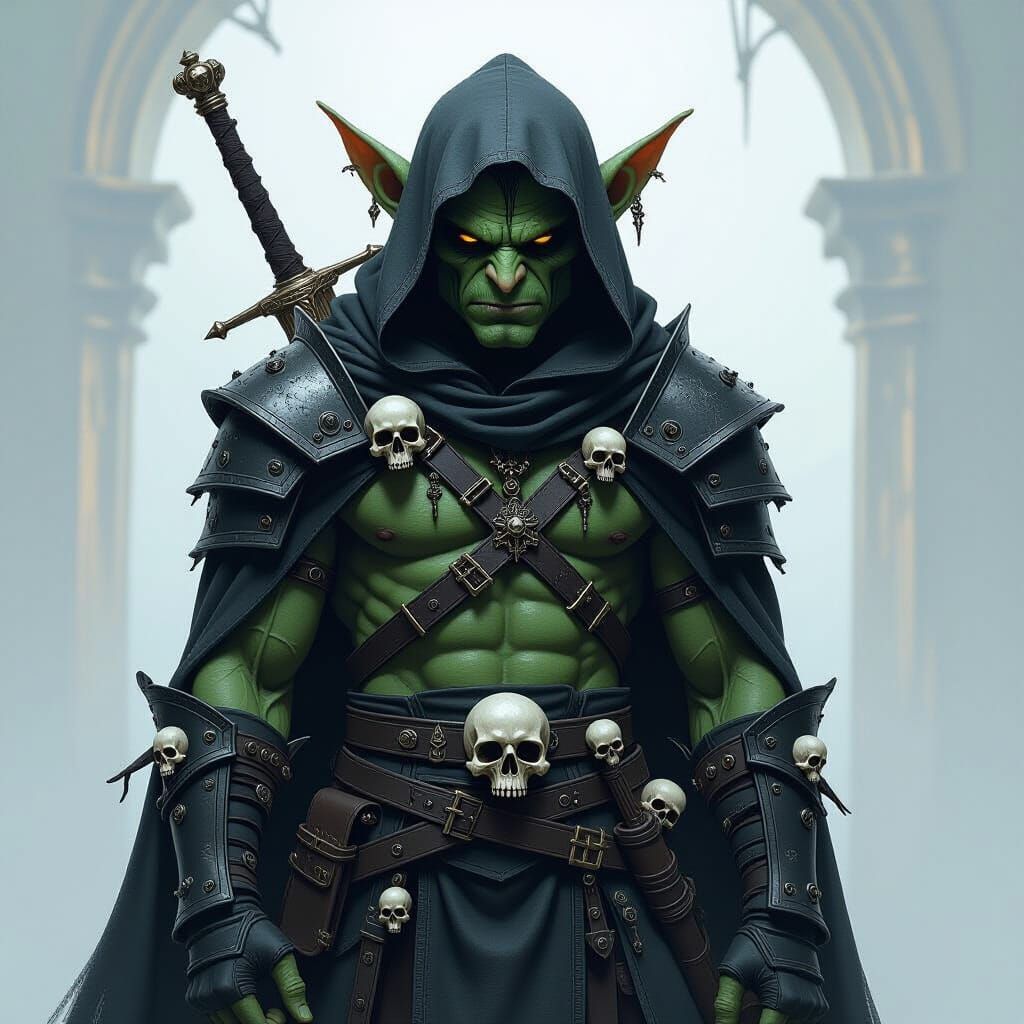 Grimdark Goblin Warrior in Dark Fantasy Style