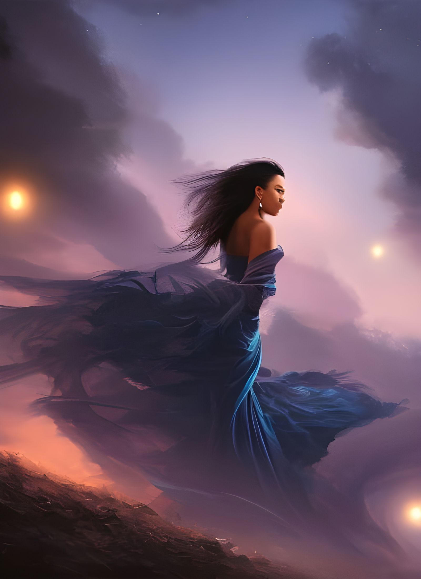 Elegant African American Woman Portrait in Hyperrealism