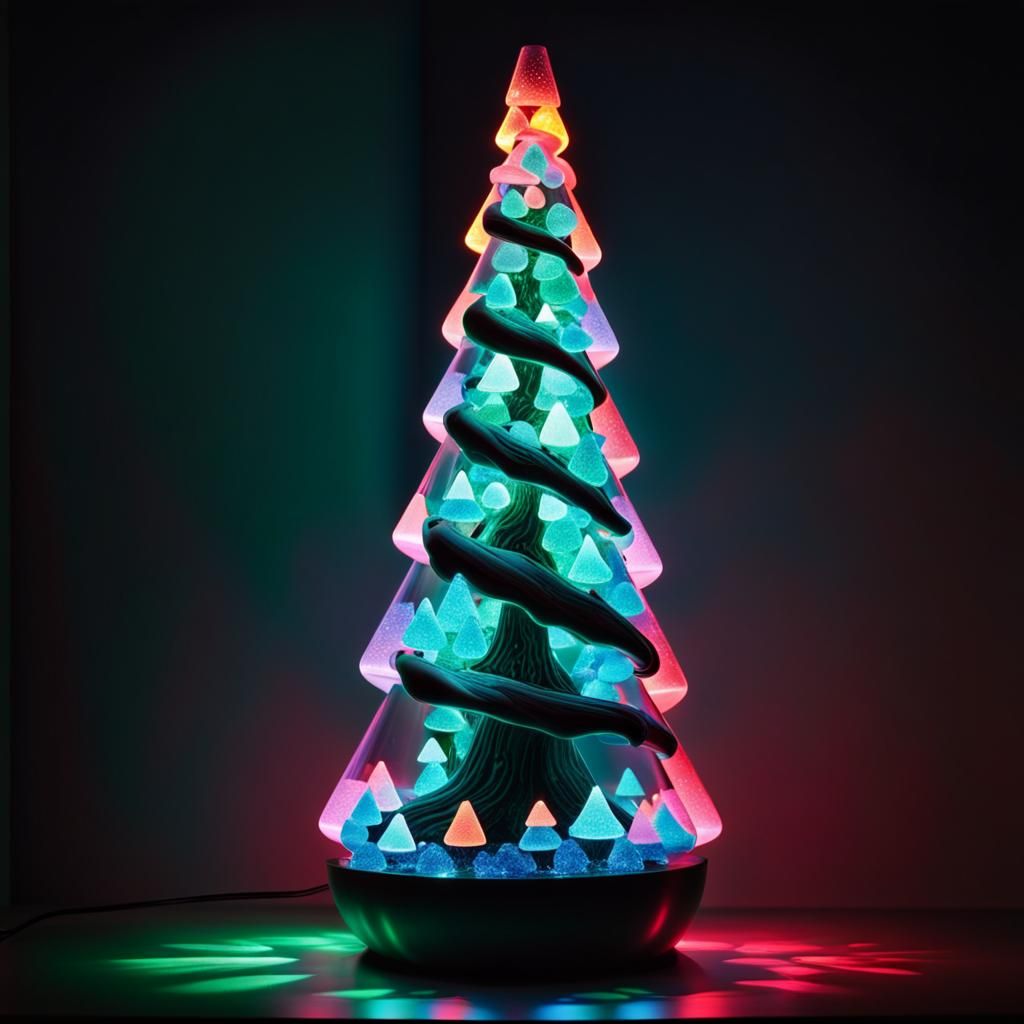 Glowing Crystal Lava Lamp Christmas Tree