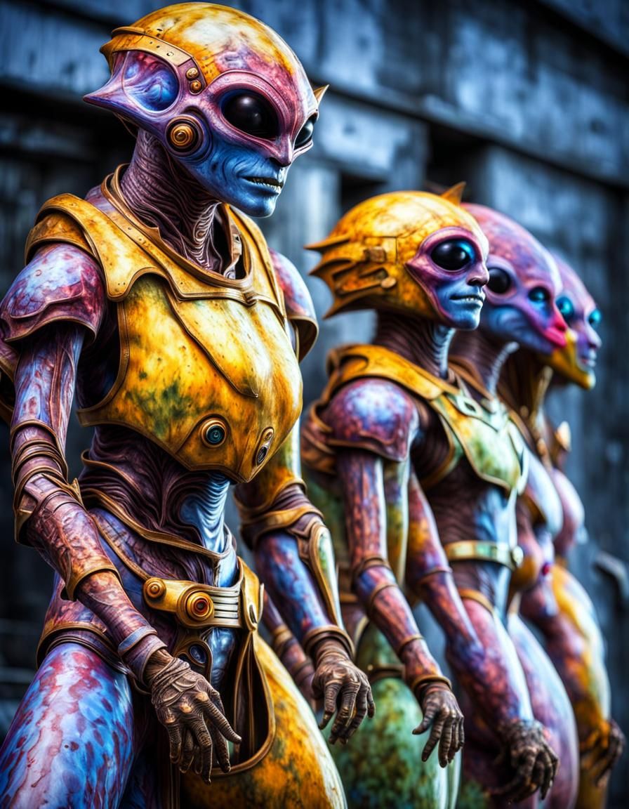 Photorealistic Aliens in Exotic Fashion: 8K Resolution