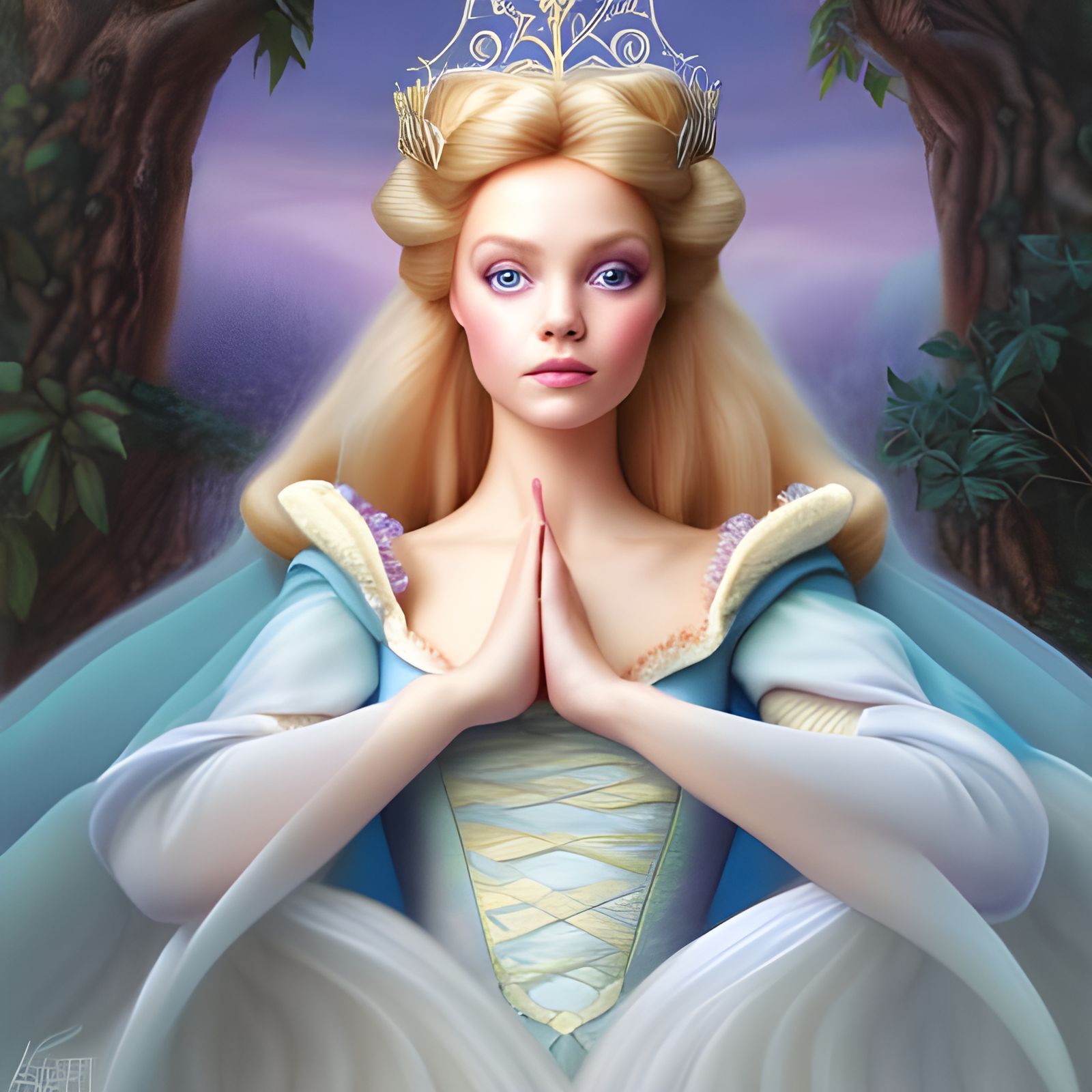 Hyperrealistic Portrait of Princess Aurora in 8k