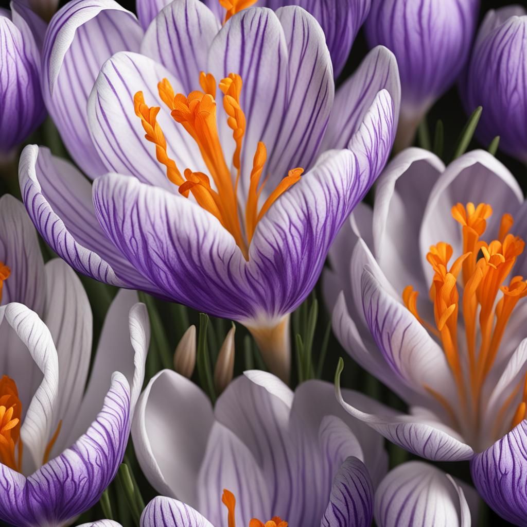 Hyper Detailed Crocus Flower Studio Photo