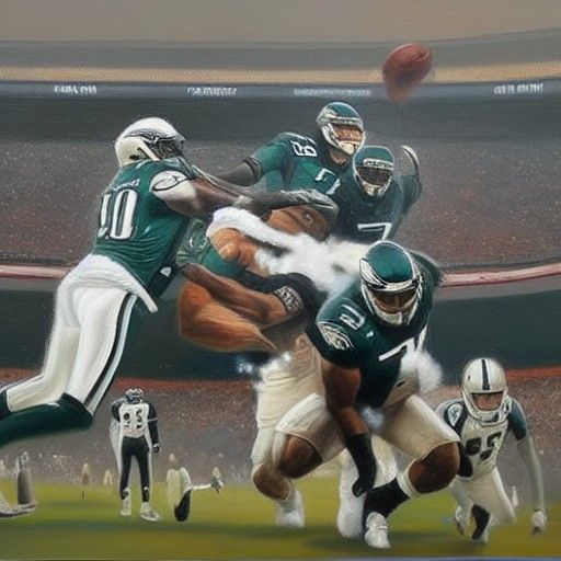 Philadelphia Eagles in Flight: Oil Painting