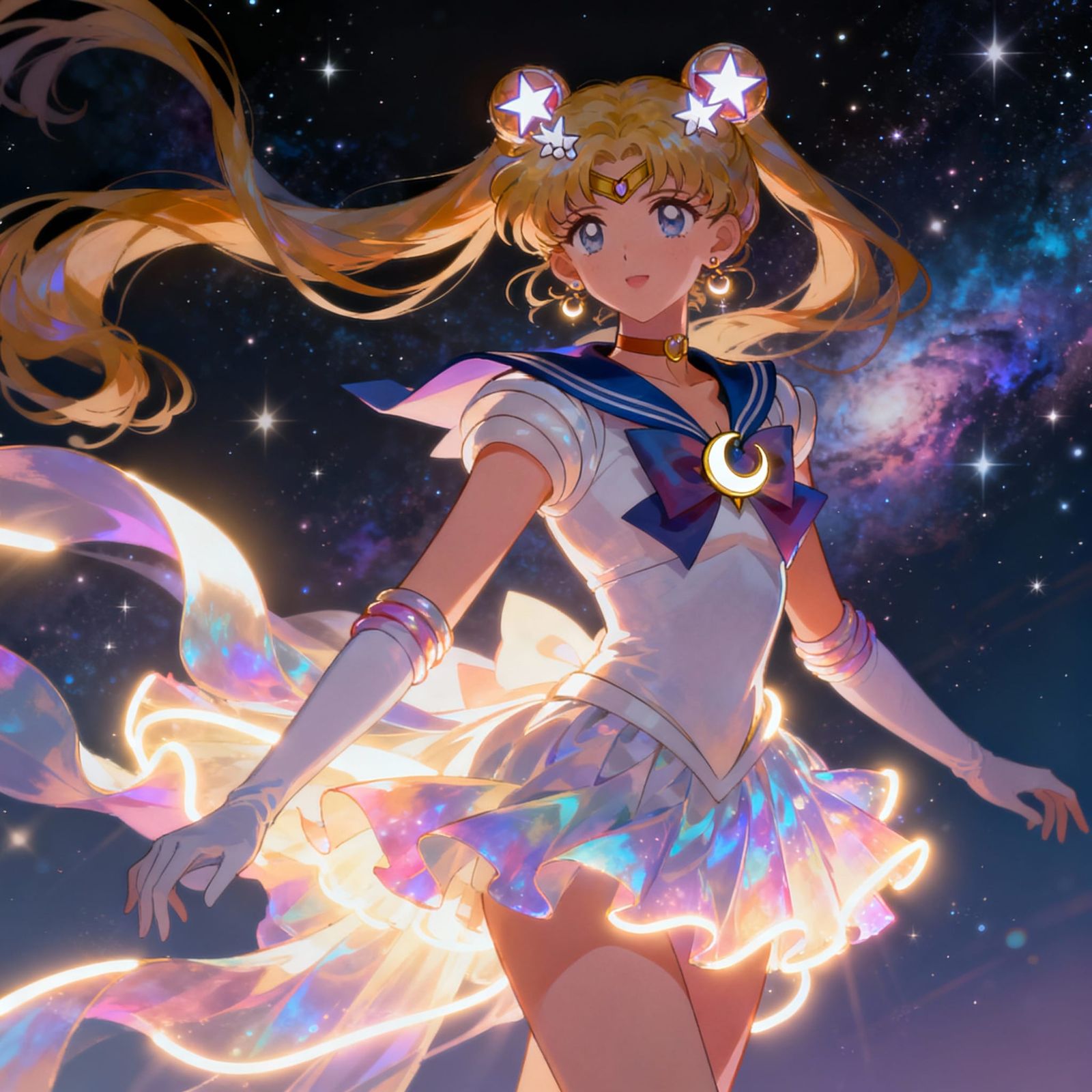 Luminous Sailor Moon Inspired Costume with Glowing Accents