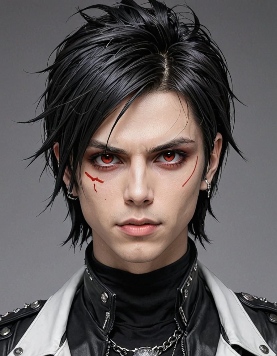 Anime Portrait of a Red-Eyed Character Icon