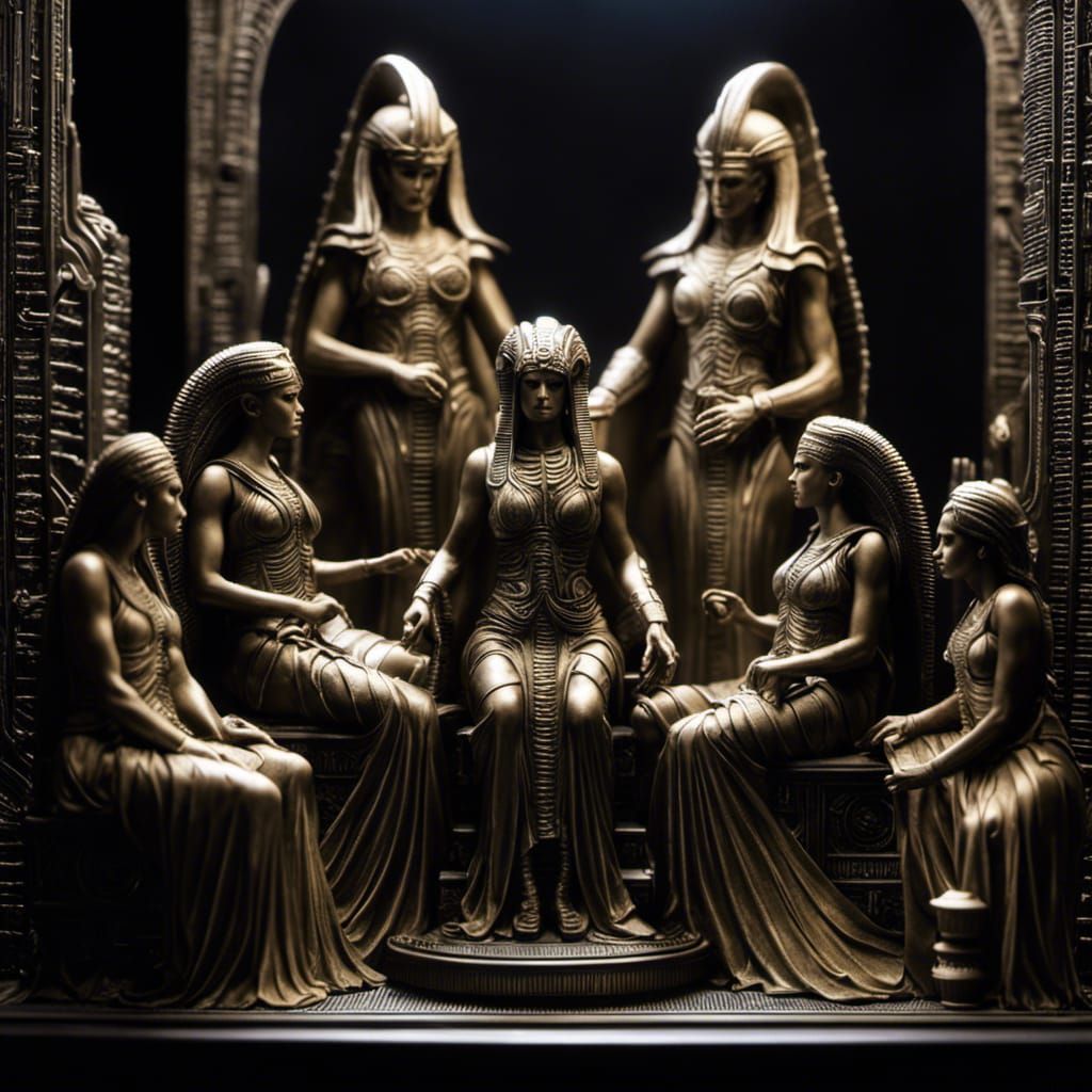 Greek Mythology Figurines in Giger Style