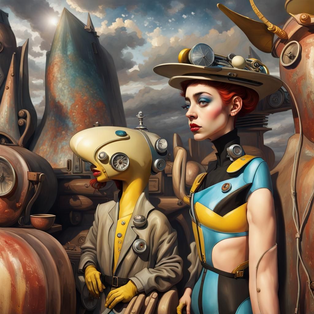 Surreal Racing Cars Under a Magical Rising Sun